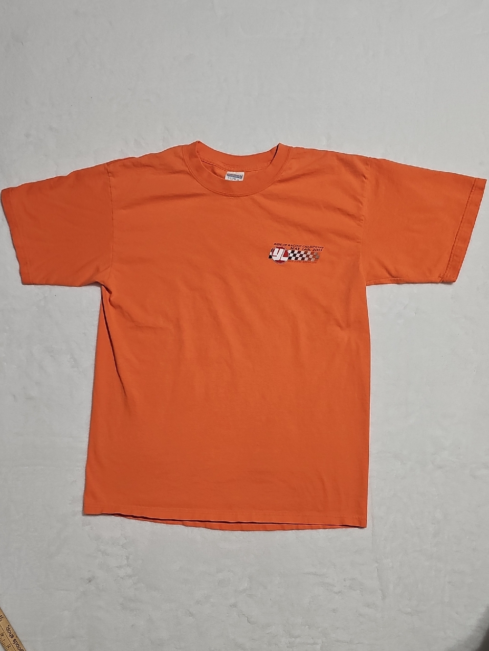 Gildan Harley Davidson Orange‎ Short-Sleeve Tee with Small Racing Chest Graphic